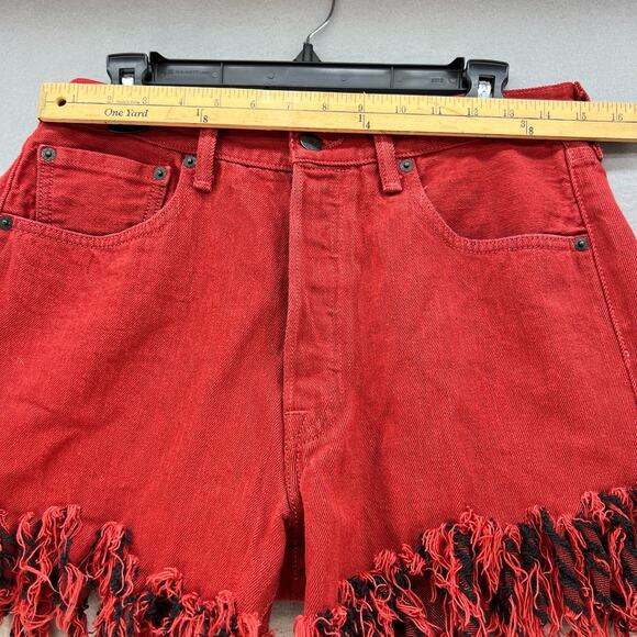 Levi's 501XX Women's Denim Shorts Size W33 Custom Cutoff Fringe Summer Must Have - Picture 10 of 14